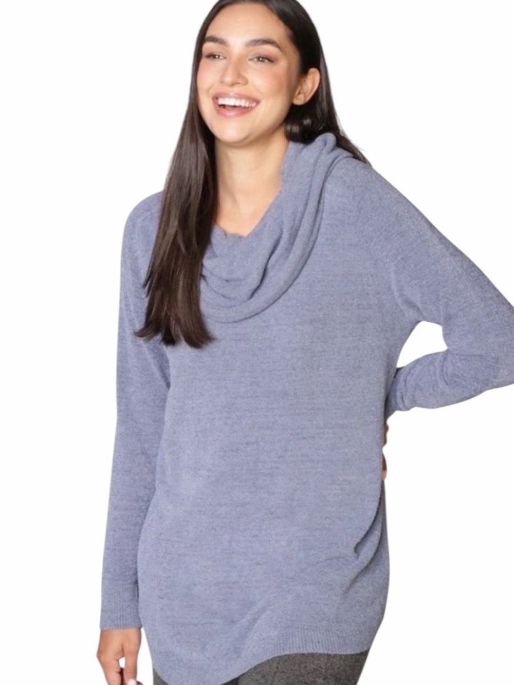 Barefoot Dreams - NWT CozyChic Ultra Lite Cowl Neck Tunic Blue Sz 2X